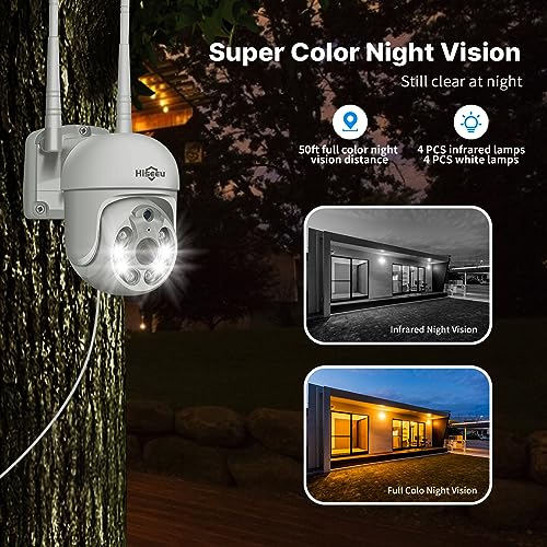 Hiseeu Wireless Security Camera System 5MP WiFi-Pro 10 Channel Security Outdoo System, PTZ Cameras System, Motion Alert, IP66 Waterproof, 24/7 Recording with Hard Drive