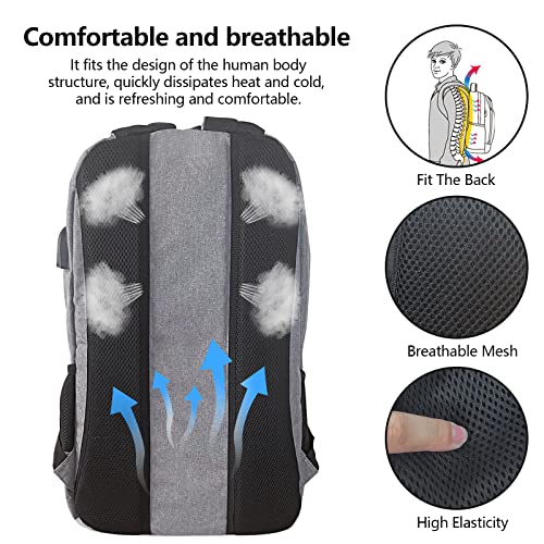 Wesoke Laptop Backpack for Men Women, 17.3 Inch Travel Backpacks Students BookBag with Laptop Compartment for Girl Boy, Business Work Casual Computer Daypack with USB Charging/Headphone Port
