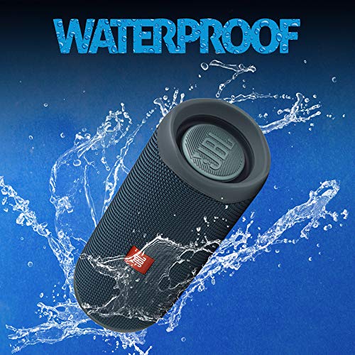JBL Flip 5 Portable Waterproof Bluetooth Speaker with 12 Hours of Battery, Powerful Sound and Booming Bass, Lightweight, Stand Vertical or Horizontal, JBL Partyboost Compatible - Blue, JBLFLIP5BLU