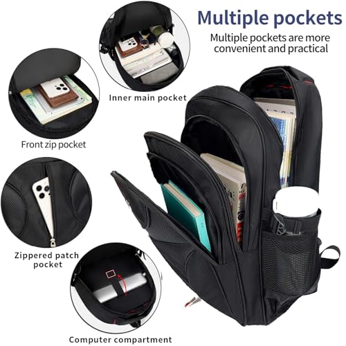 Yoawllty School Bag for Boys Backpack for School Casual 16 Inch Laptop Backpack for Students Backpack for Travel Black, 23