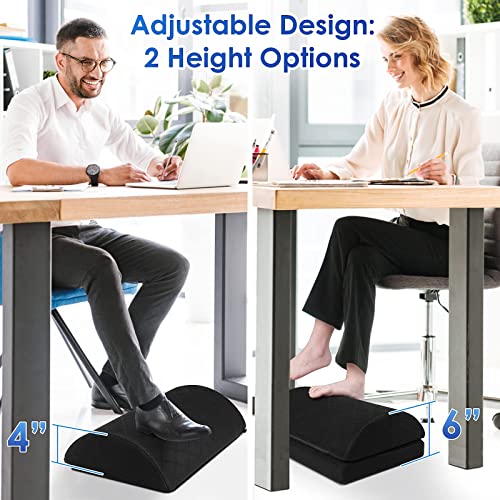 Adjustable Foam Foot Rest for Under Desk at Work, Under Desk Footrest Ergonomic Foam Foot Rest Desk Foot Cushion for Office, Work, Gaming, Computer, Gift, Office Accessories Back & Hip Pain Relief
