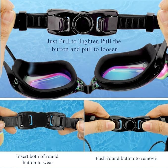 Aputue Swim Goggles, Leak Proof Swim Goggles Adult and No Blurring , Anti-Fog 180° Clear View Diving Goggles, Ultra HD Tempered-Glass Lens Swim Goggles for Youth Men Women
