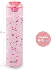 Insulated Stainless Steel Water Bottle w/Spray, Life 640ml - Pink