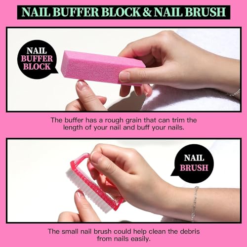 Paporich Nail Care Tool Kit, Nail Files 100/180, Nail Buffer Block, Cuticle Nippers, Cuticle Pusher, Cuticle Trimmer, Nail Lifter for Ingrown Toenails, Nail Tools, Nail Kit, Pedicure & Manicure Tools
