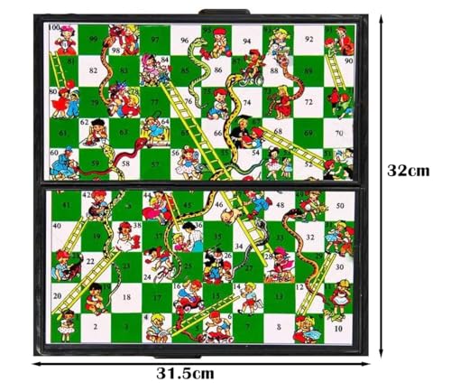 Rubik Snakes and Ladder, Magnetic Folding Design and Light Weight Snake and Ladders Board Game for Kids and Adults