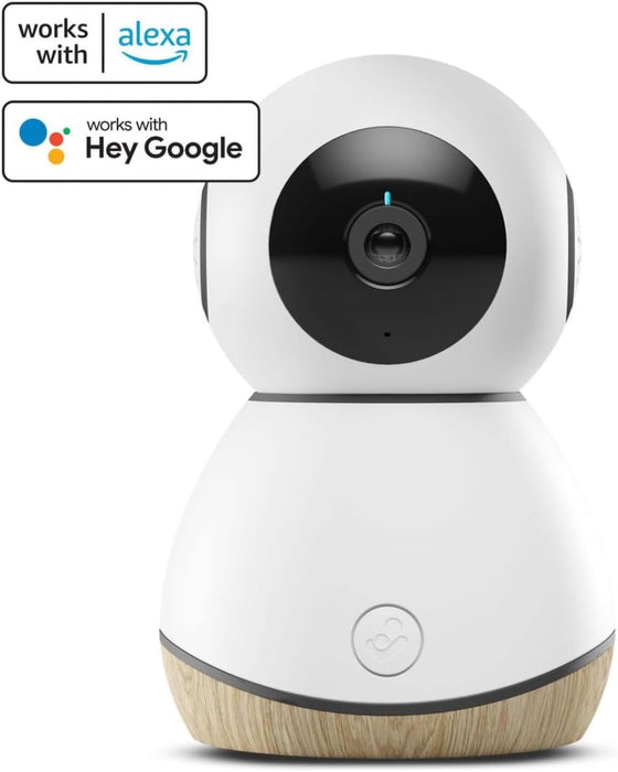 Maxi-Cosi See Baby Monitor, 24/7 Reassurance, Monitor with Camera (1080p HD) and Audio, Compatible with Alexa and Google Assistant, White Wood, 2 Year Warranty