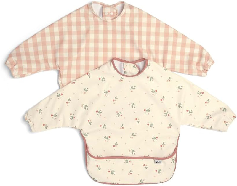 Mamas & Papas 2-Pack Waterproof Long Sleeved Messy Baby Bibs, Ideal for Weaning for 6-18 Months - Bonjour Bebe