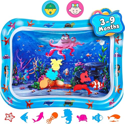 Jestilo Inflatable Tummy Time Water Mat Baby – Infant and Toddler Play Sensory Toys for Early Development Activities | Age 3 to 12 Months