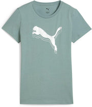 Womens ESS METALLIC Tee Sportstyle Core (pack of 1) - Green Moon-Metallic silver