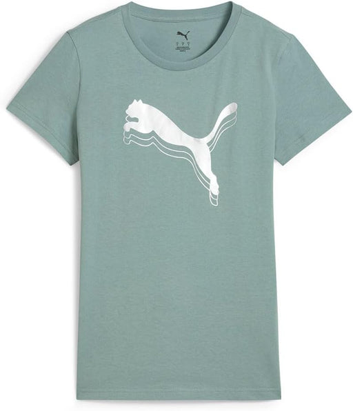 Womens ESS METALLIC Tee Sportstyle Core (pack of 1) - Green Moon-Metallic silver