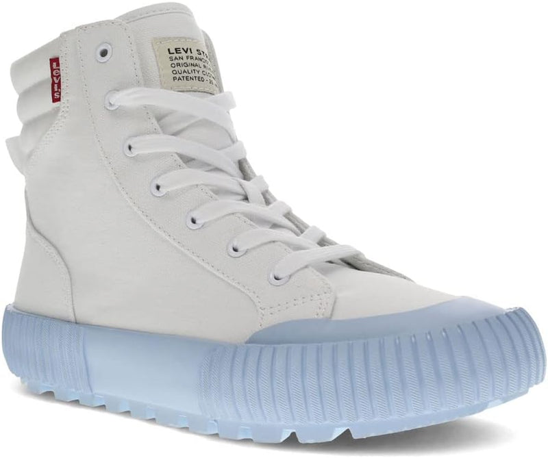 Womens Olivia DF Fabric Hightop Fashion Sneaker Shoe - White/Blue