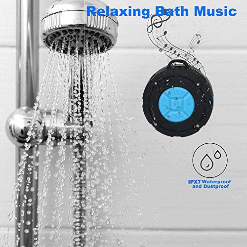 Talen Shower Speaker Waterproof IPX7 Bluetooth Speaker with Suction Cup & Hook - Shower Radios, Waterproof Speaker with Louder HD Sound for Bathroom, Pool, Beach, Outdoor