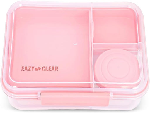 3/4/5 Compartment Convertible Bento Lunch Box with Gravy Bowl, Pink