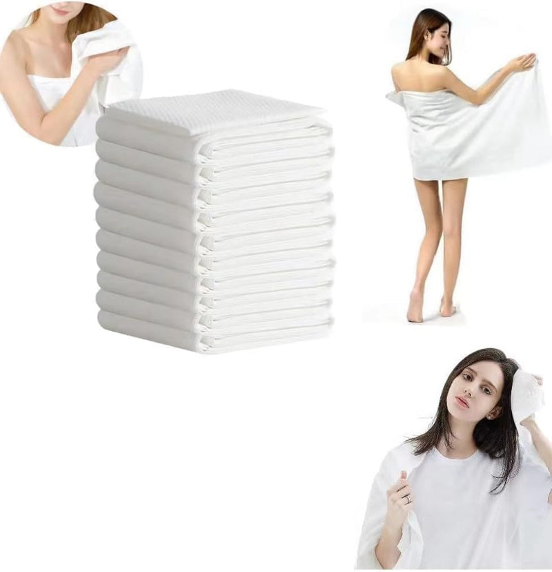 10 sets Disposable Bath Towels,70x140cm 28*58cm,Travel Disposable Towels Set，health and Safety ，Thicken Cotton Salon Towels Wash Towel Body Towels,Bath Towels for Hotel bathroom Beach Swimming Camping