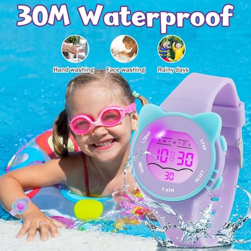 Kids Digital Watches for Girls Boys, Waterproof Watches for Kids with Alarm Stopwatch, Cute Watch, Kids Present for Girls Boys Ages 5-13