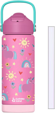 550ml Stainless Steel Water Bottle for Kids, Stay Hydrated with Kids Water Bottle for School, No Leak Bpa Free Dinosaur Blue - Pink