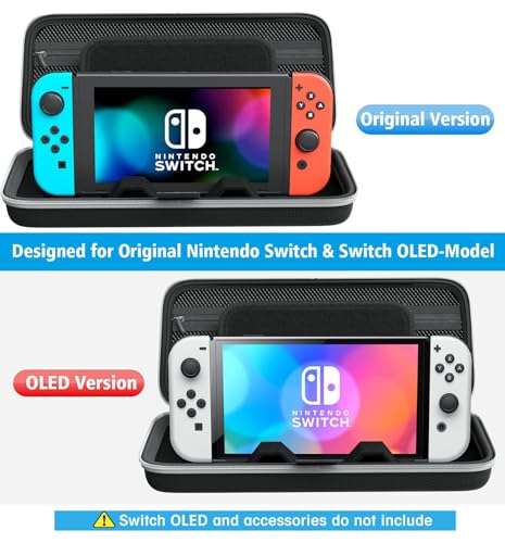 OIVO Switch OLED Case for Nintendo Switch OLED Accessories, Switch Carrying Case with Stand, Switch Portable Travel Bag with Game Storage for Nintendo Switch/Switch OLED Model (2021)