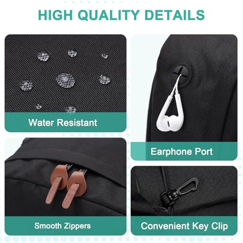 VASCHY Men's Backpack, Women's Waterproof School Bag, Boy Girl Computer 15.6 Inch Vintage for School, College, Work, Travel, Leisure