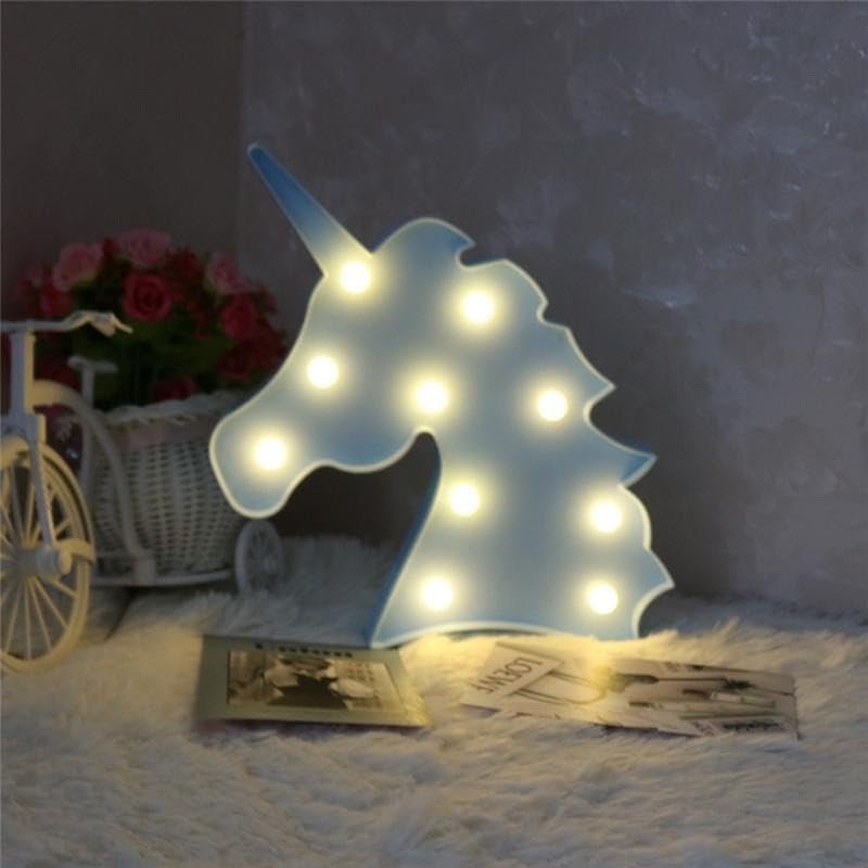 Goldedge Blue Mini Marquee Light - Unicorn Face, Birthday Gifts, Return Gifts, Decoration, Theme, Event
