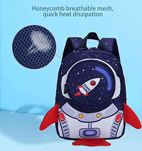 Boys Girls Toddler Backpack with Harness Leash, Rocket Shape kids backpack for Nursery, Preschool, School Bag, Waterproof baby Backpack Rucksack(for 1-3 Years old)