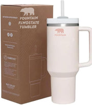 Fountain 40oz Stainless Steel Quencher H2.0 Vacuum Insulated Tumbler with Lid and Straw for Water, Iced Tea or Coffee, Smoothie (oud Cream)