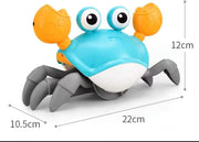 SKY-TOUCH Electric Runaway Crab Crawling Crab Baby Toy with Music and LED Light Up Toddler Interactive Learning Development Toy with Automatically Avoid Obstacles For Babies, Toddlers and Kids - Blue-Crab