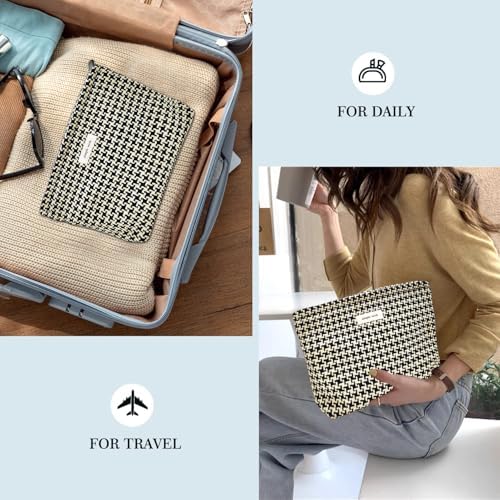 SYOSI Makeup Bag for Women, Cosmetic Pouch Travel Makeup Bag Large Capacity Canvas Makeup Bag Makeup Organizer Bag with Zipper for Women and Girls (Leopard)