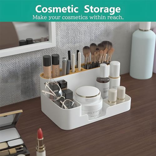 Aputue Modern Desk Organizer, Supplies Organizer with Pencil Holders, Sticky Note Tray, Office Stationery Desktop Organizer, Paperclip Storage and Office Accessories, Pen Organizer for Desk