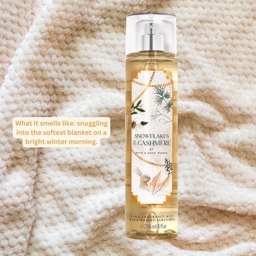 WAHALAA Bath and body Lotion, Perfume Mist, Shower Gel Holiday and Tropical Fragrance Collection (Snowflakes and Cashmere Mist, 8 Ounce)
