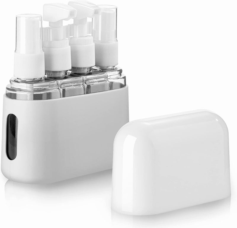 4 Pack Travel Bottles Set for Toiletries: TSA Approved Travel Containers, 50ml/2oz Leak Proof Travel Size Accessories with Label and Storage Box, Perfect for Business or Personal Travel Use, Pink