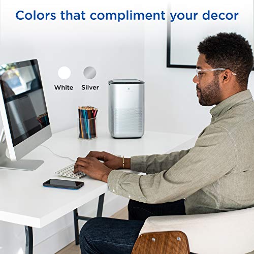 Medify MA-15 Air Purifier with H13 True HEPA Filter | 30 sq m Coverage | for Allergens, Smoke, Smokers, Dust, Odors, Pollen, Pet Dander | Quiet 99.9% Removal to 0.1 Microns | Silver, 1-Pack