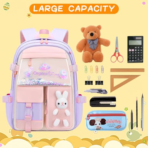 SYOSI Cute Cartoon School Bag for Girls, Large Capacity & Ultralight Waterproof Backpack, Perfect Lightweight Daypack for Kids, Ideal School Gifts!
