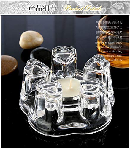 Liang baobao Teapot Warmer Crystal Glass Heart Shape Heating Base Tea Set Accessories