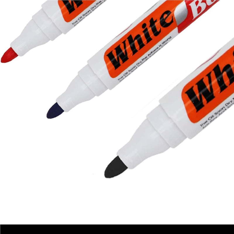 Fenlot Whiteboard Marker Set – 3PCS (Red, Blue, Black), Easy-Erasing, Low-Odor Dry Erase Markers for Whiteboards, Perfect for Office, School, and Home Use
