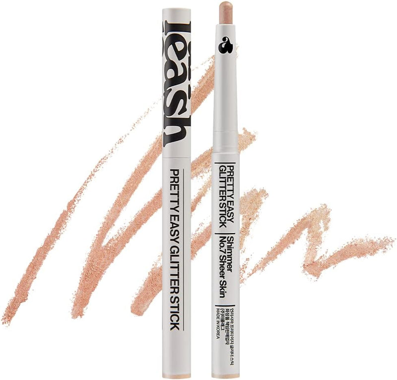 Pretty Easy Glitter Stick cream eyeshadow pencil crayon smudge-proof long lastingshimmer pearleasy use glitterveganmultijust 3 secondseye shadow (N2 Flutter) - NÂ°7 Sheer Skin