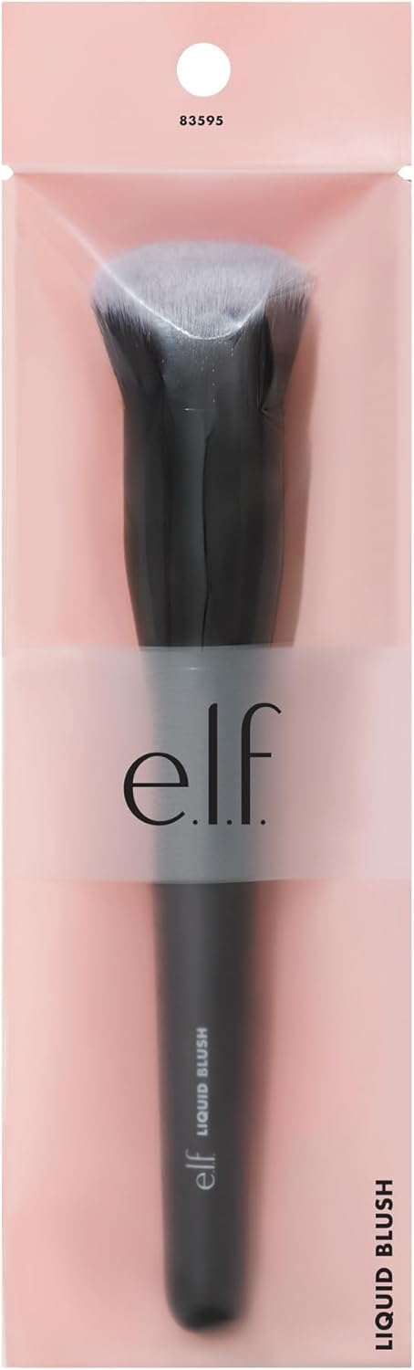 e.l.f. Camo Liquid Blush Brush, Angled Blush Brush Ideal For Applying & Blending Colours On Cheeks, Soft, Dense Bristles, Vegan & Cruelty-free