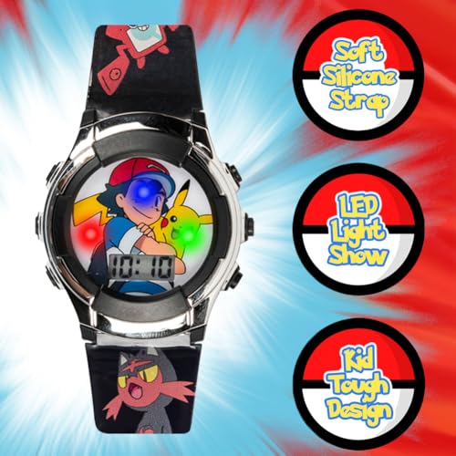 Accutime Kids Pokemon Digital LCD Quartz Watch for Boys, Girls, and Adults All Ages