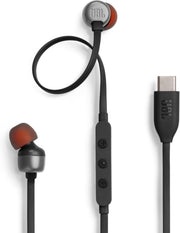 JBL Tune 110 Wired In-Ear Headphones, Deep and Powerful Pure Bass Sound, 1-Button Remote/Mic, Tangle-Free Flat Cable, Ultra Comfortable Fit - Black, JBLT110BLK - Black T310