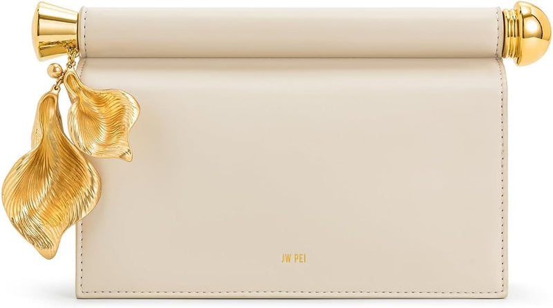 Women's Holly Metal Pendant Embellished Clutch - White