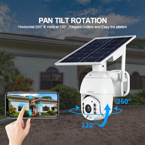 Crony Rbx-S10-Wifi 1080P 5MP HD Solar Panel Outdoor Security Waterproof CCTV Camera, WiFi-Only, No 4G Support