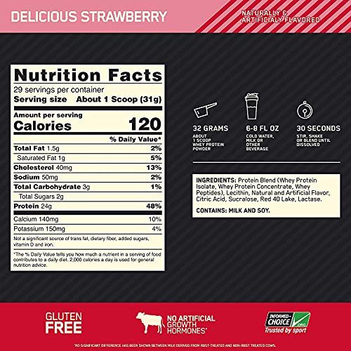 Optimum Nutrition, Gold Standard, 100% Isolate, Strawberry Cream, 720 G