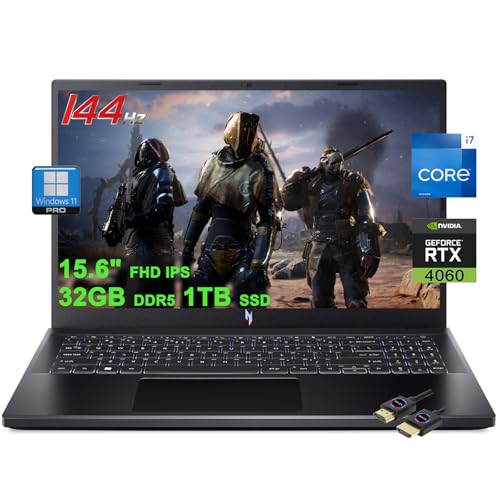 acer Nitro V 15 Gaming Laptop | 15.6" FHD IPS 144Hz | Intel 10-core i7-13620H | 32GB DDR5 1TB SSD | GeForce RTX 4060 | Backlit USB-C Win11Pro w/DLCA Accessory