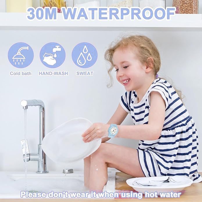 BananaHome Kids Analog Watch with Light for Boys Girls, Waterproof Time Teaching Watch with Soft Band, Learning Time Wrist Watch Easy to Read for Children Great Gifts