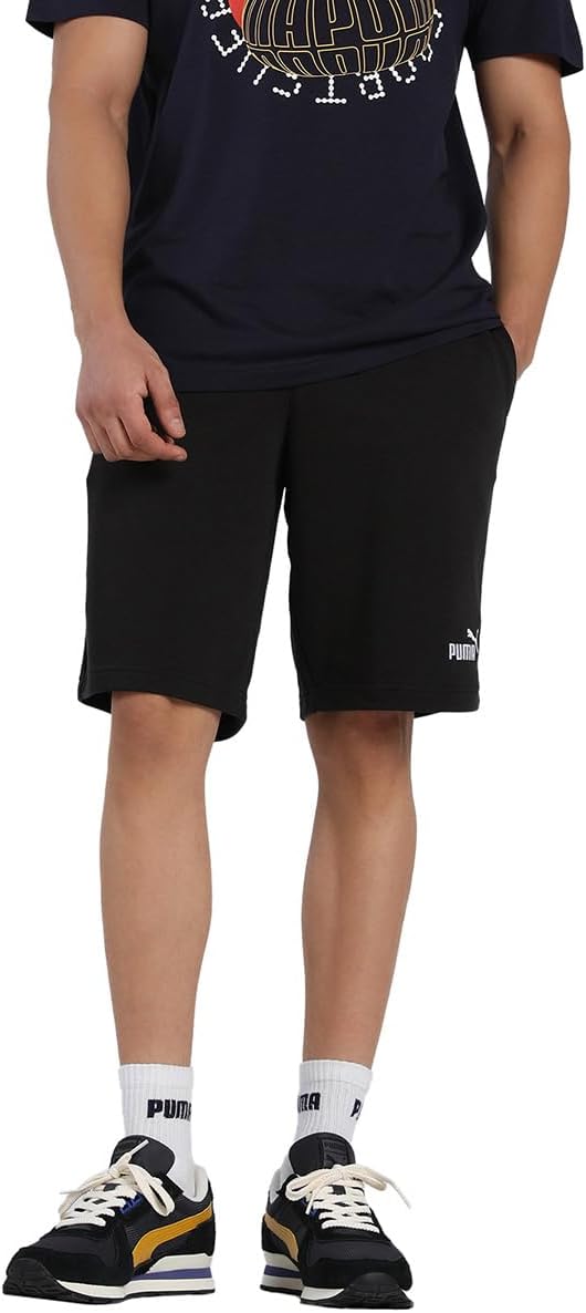 mens ESS No. 1 Logo Shorts Knitted Shorts - PUMA Black