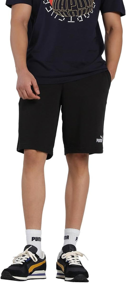 mens ESS No. 1 Logo Shorts Knitted Shorts - PUMA Black