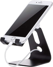 Amazon Basics Adjustable Cell Phone Stand, Single, Black - Black