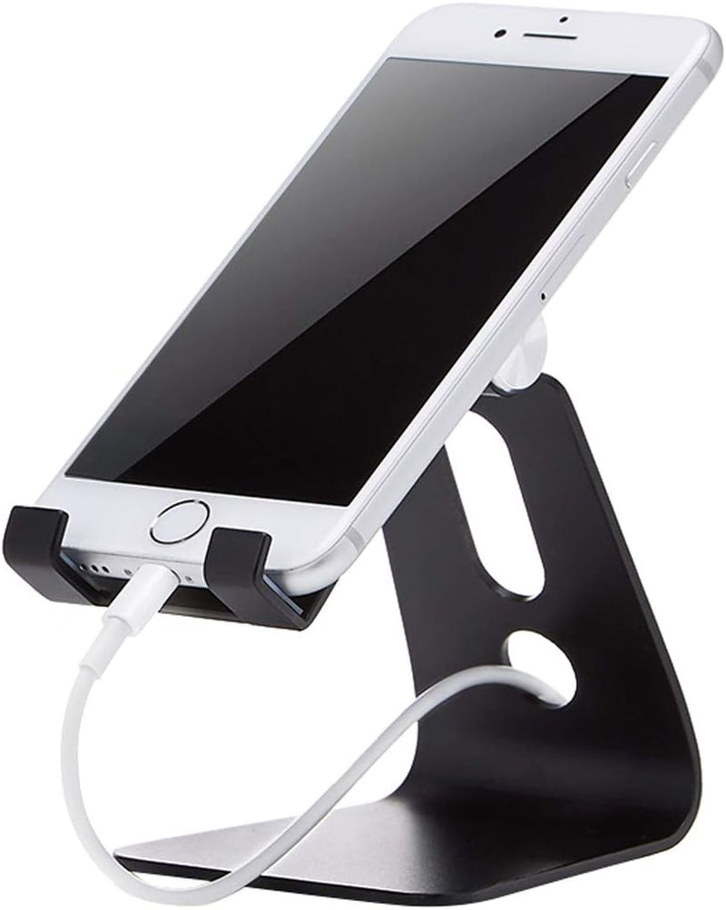 Amazon Basics Adjustable Cell Phone Stand, Single, Black - Black