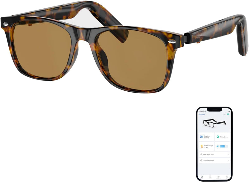 GetD AI Glasses, AI Assistant Powered by ChatGPT, Smart Glasses, Polarised Sunglasses, Bluetooth Smart Sunglasses for Men and Women, 2-in-1 Headphones and Glasses