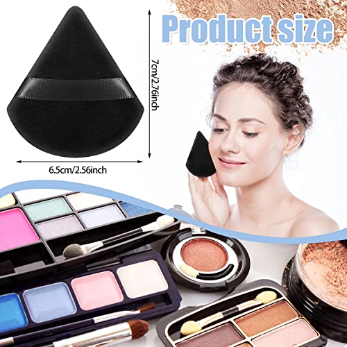 MOMENT 12 Pieces Powder Puff Face Triangle Makeup Sponge for Loose Powder Setting Powder Velour Foundation Blender Sponge Beauty Makeup Tool, Black & White