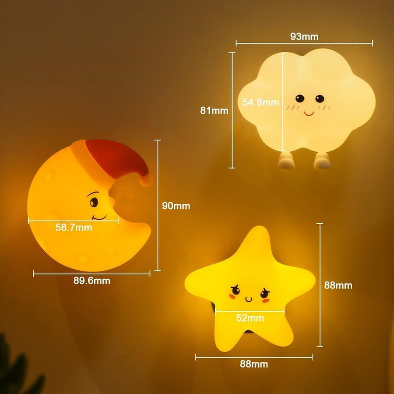 Cute Star Night Light for Kids Bedroom, SYOSI USB Rechargeable Dimmable Stars Lamp, Cute Silicone Toddler Nightlight, Magnetic Nursery Decor, Sleep Light for Children Women Teen Girls Gift